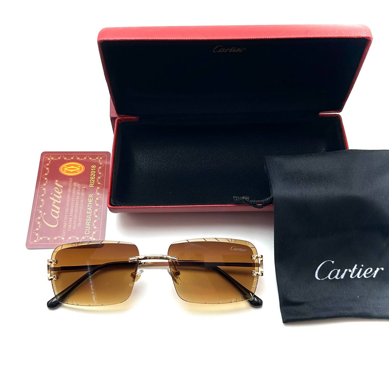 Cartier CT0425S Rimless – Gold Havana Gradient