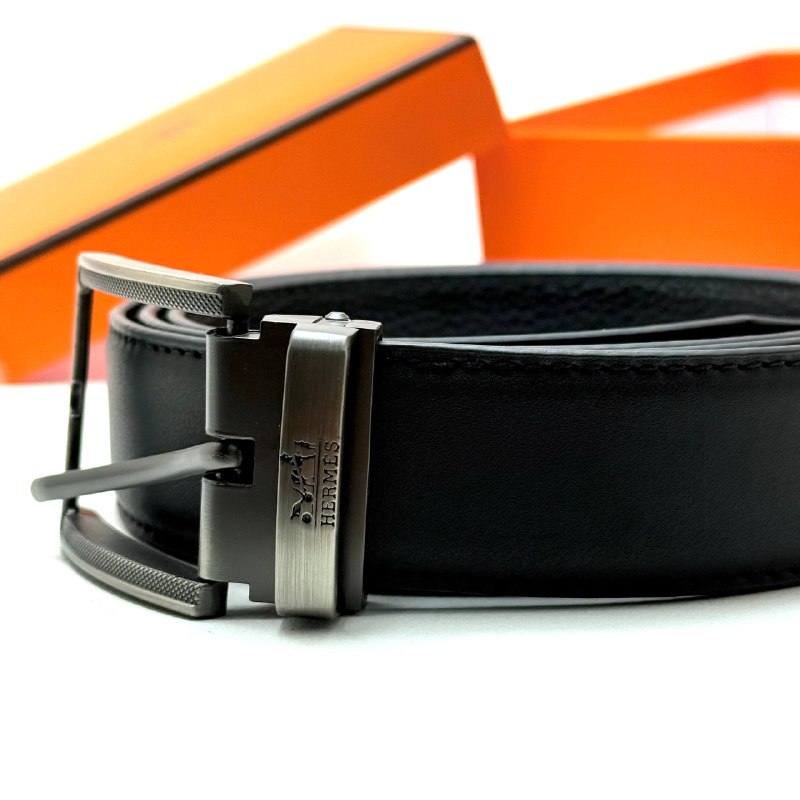 Hermès Buckle Belt — Gunmetal Black