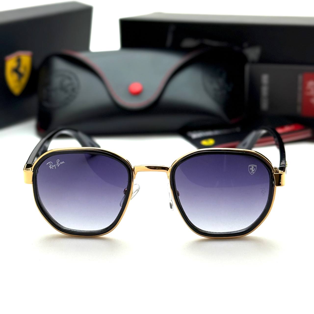 Ray-Ban Ferrari RB3703M – Black Gold Purple Gradient