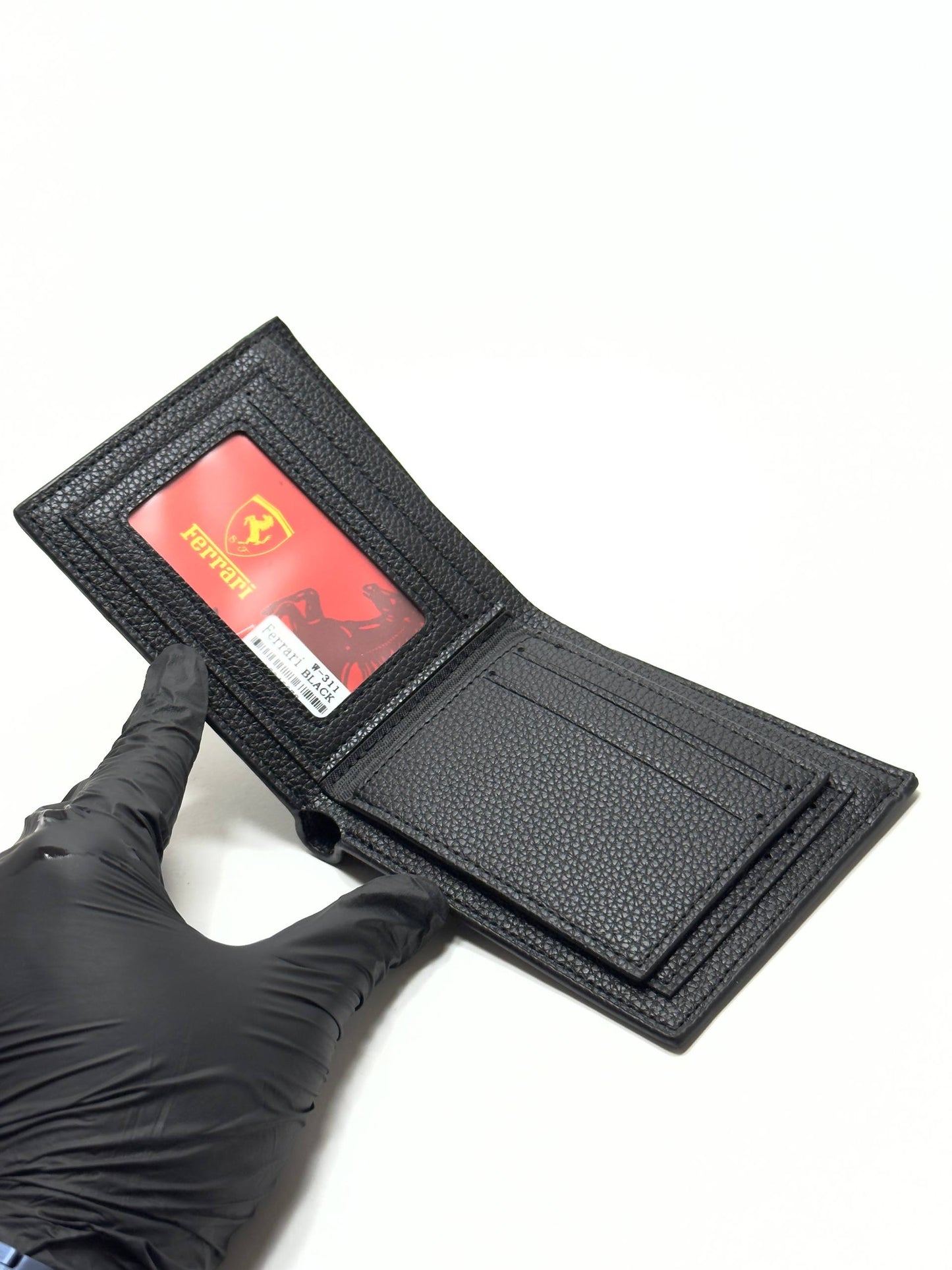 Ferrari Black Leather Wallet – Horse Edition