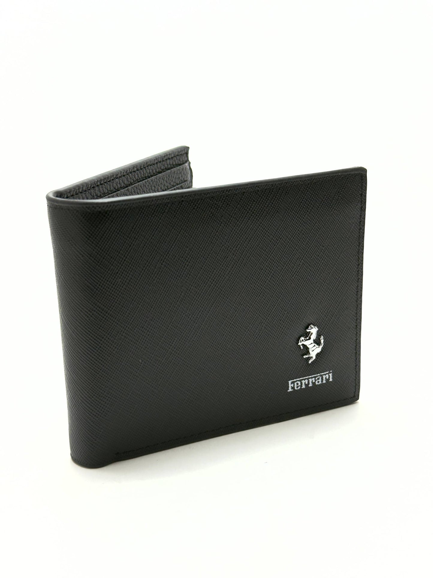 Ferrari Black Leather Wallet – Horse Edition