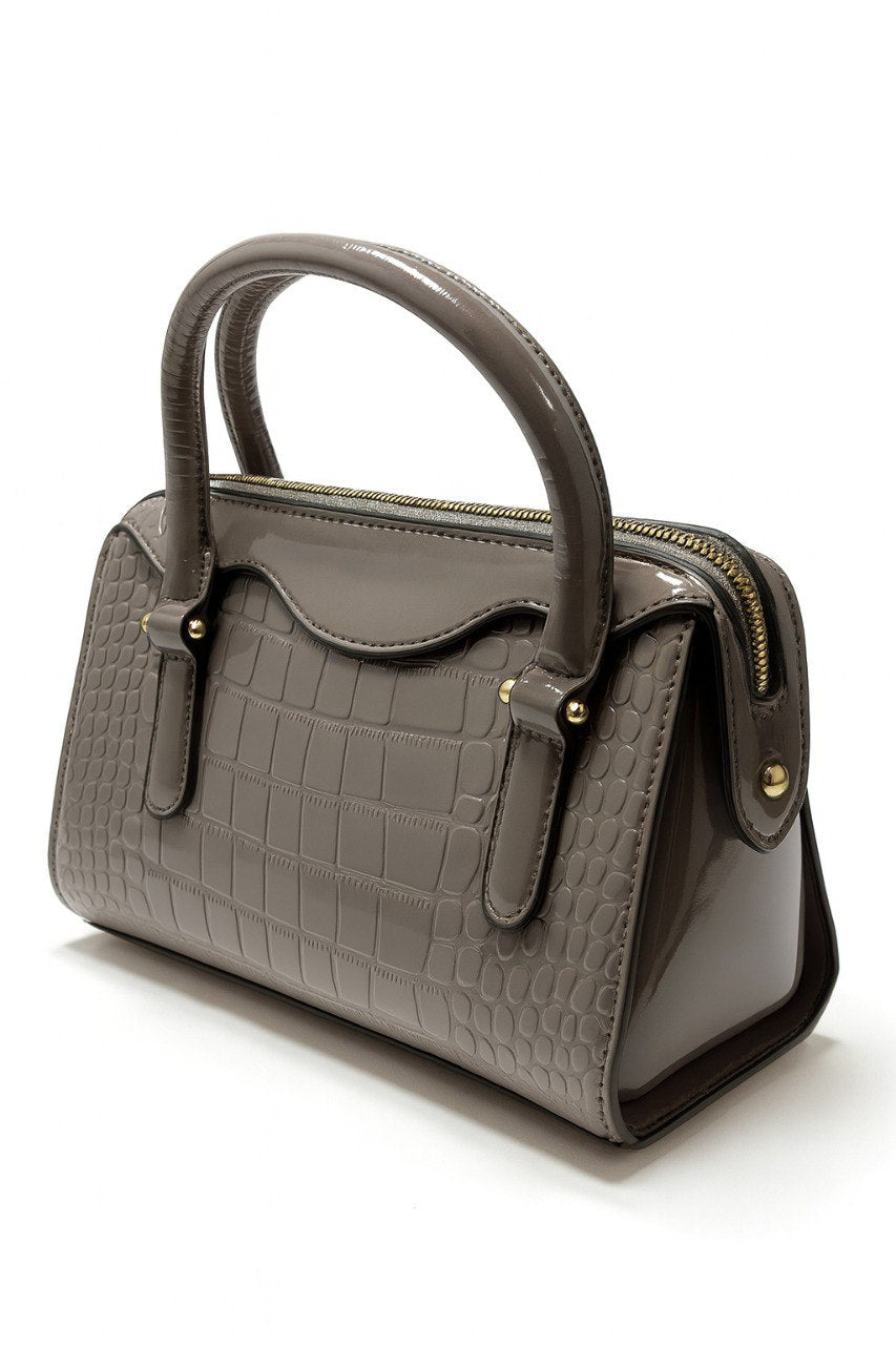 Glossy Mini Tote Bag – Grey