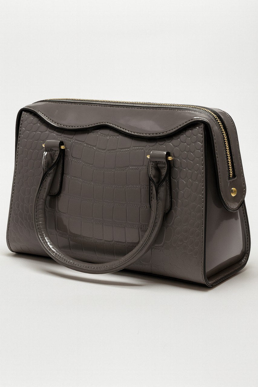 Glossy Mini Tote Bag – Grey