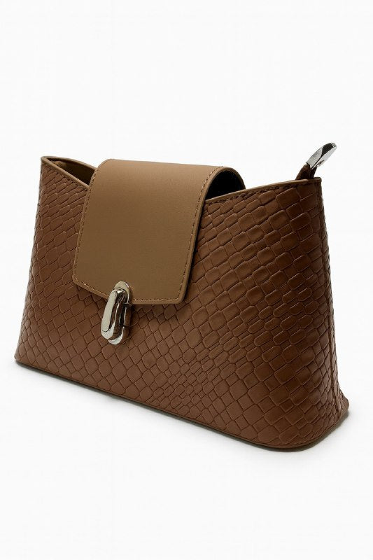Woven Shoulder Bag – Caramel Brown
