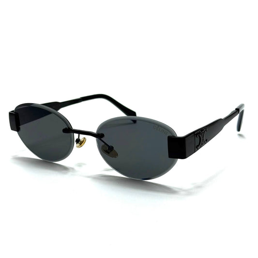 Celine Triomphe Oval – Black / Dark Grey