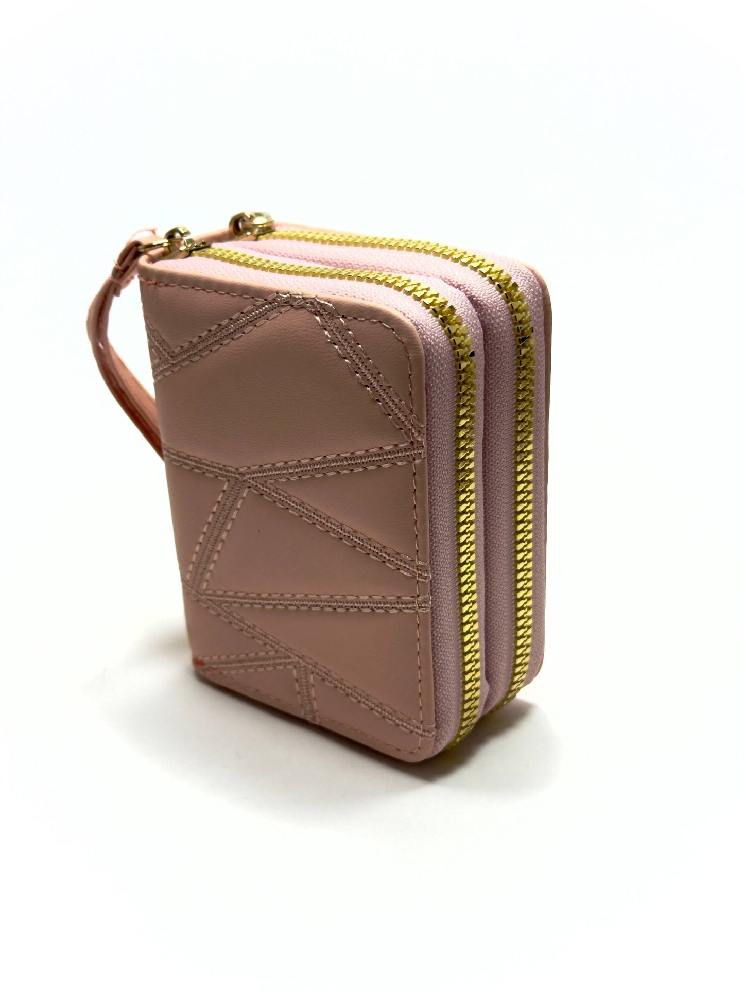 Double Zip Mini Wallet - Blush Pink