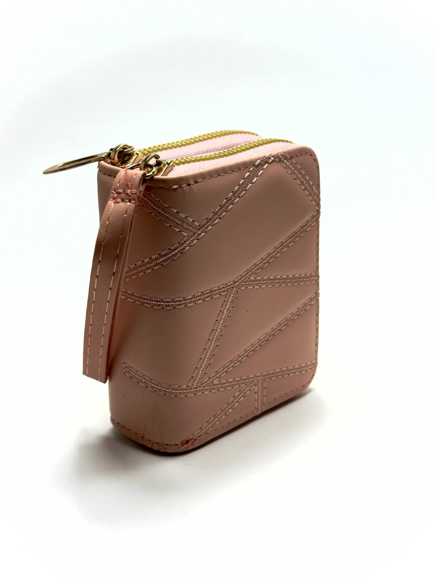 Double Zip Mini Wallet - Blush Pink