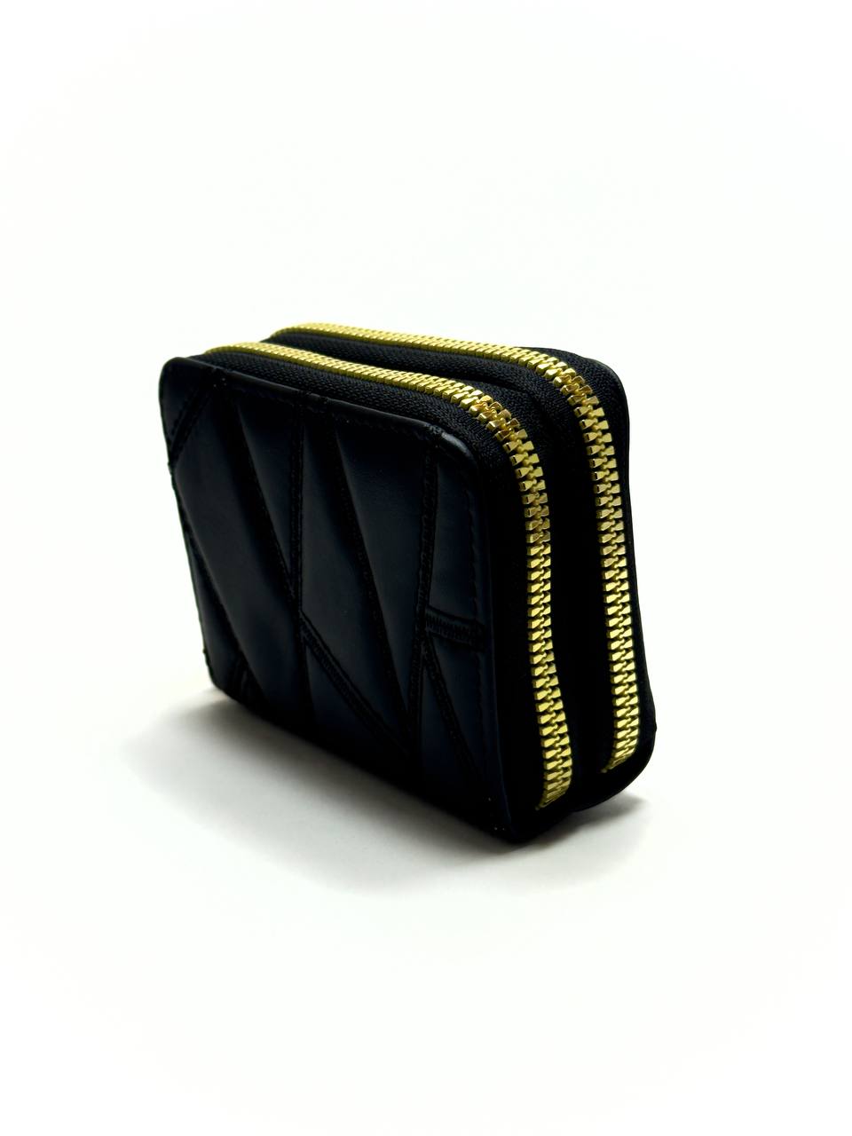 Double Zip Mini Wallet - Black
