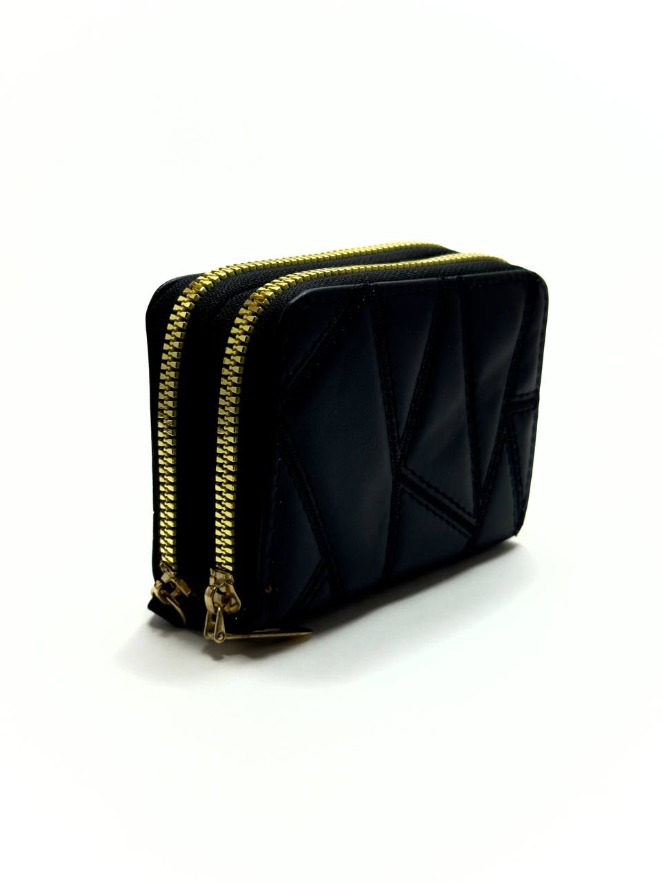 Double Zip Mini Wallet - Black