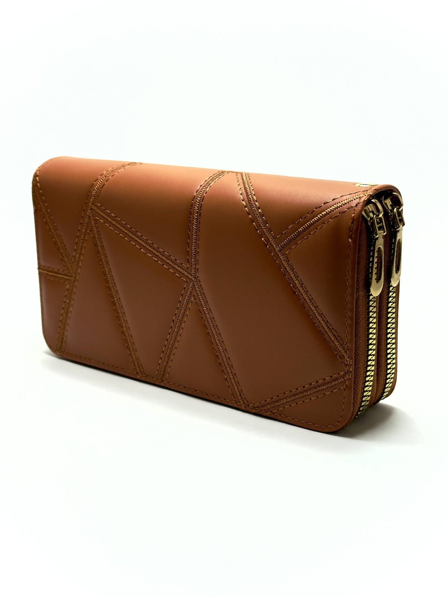 Double Zip Wallet - Brown