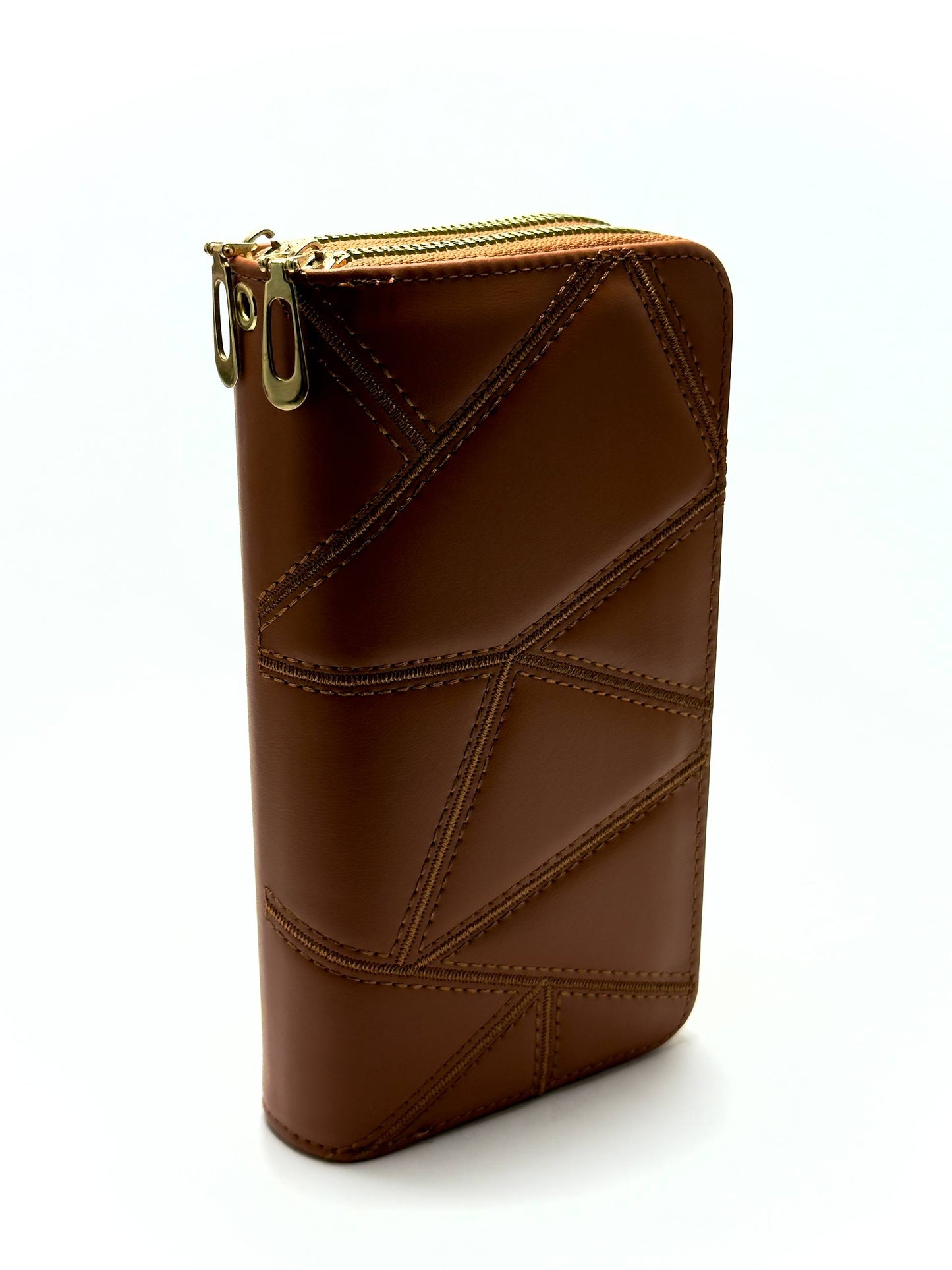 Double Zip Wallet - Brown