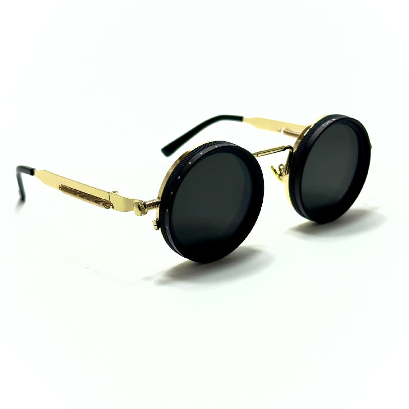 Adjustable Rotating Trendy Sunglasses - Gold Black
