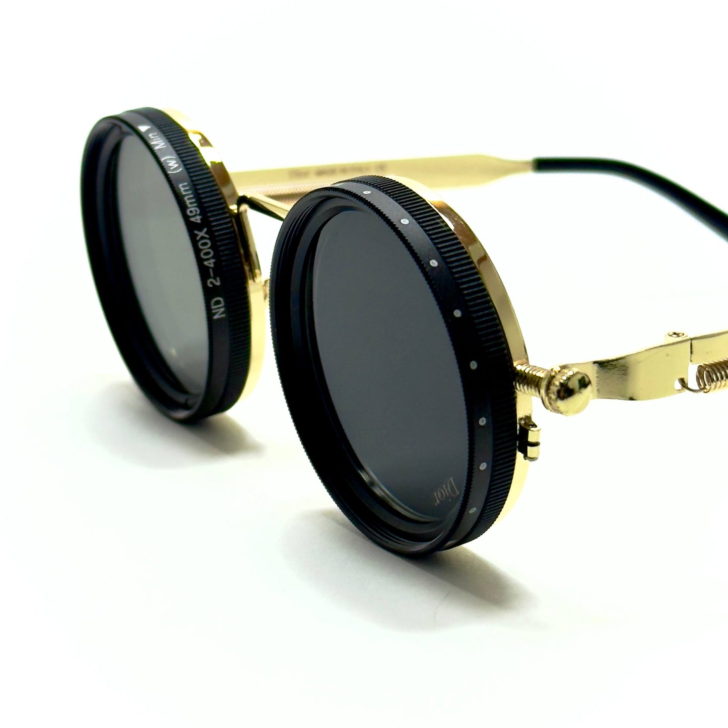 Adjustable Rotating Trendy Sunglasses - Gold Black