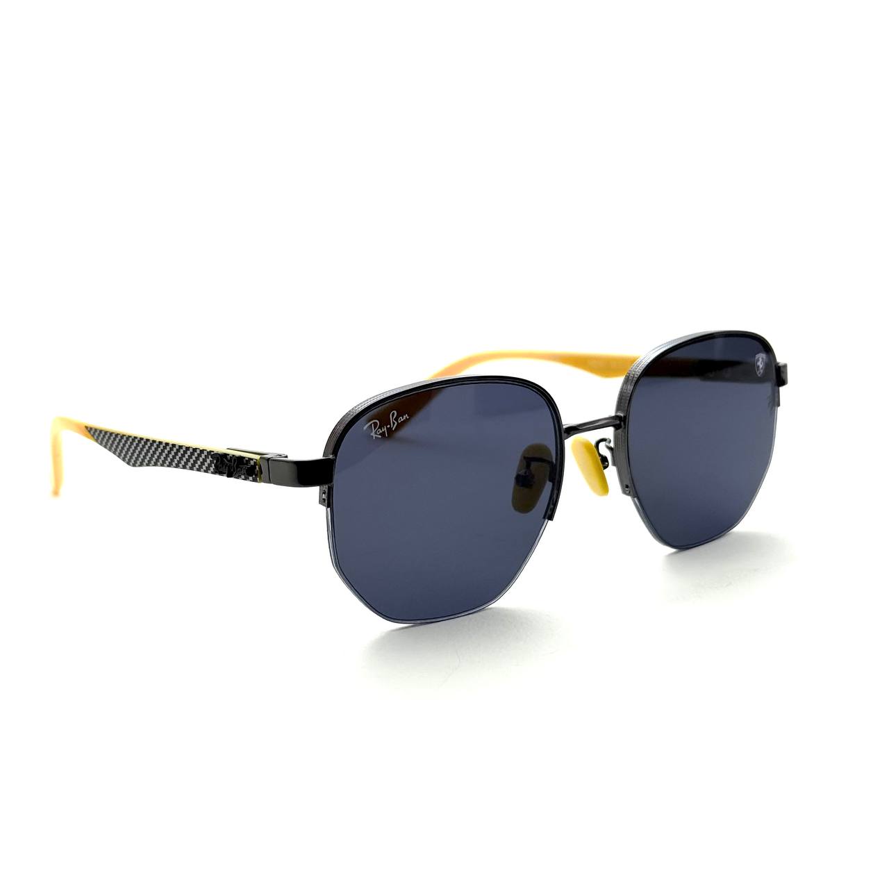 Ray-Ban Ferrari RB3675M – Black Frame / Dark Blue Lenses with Yellow Temples