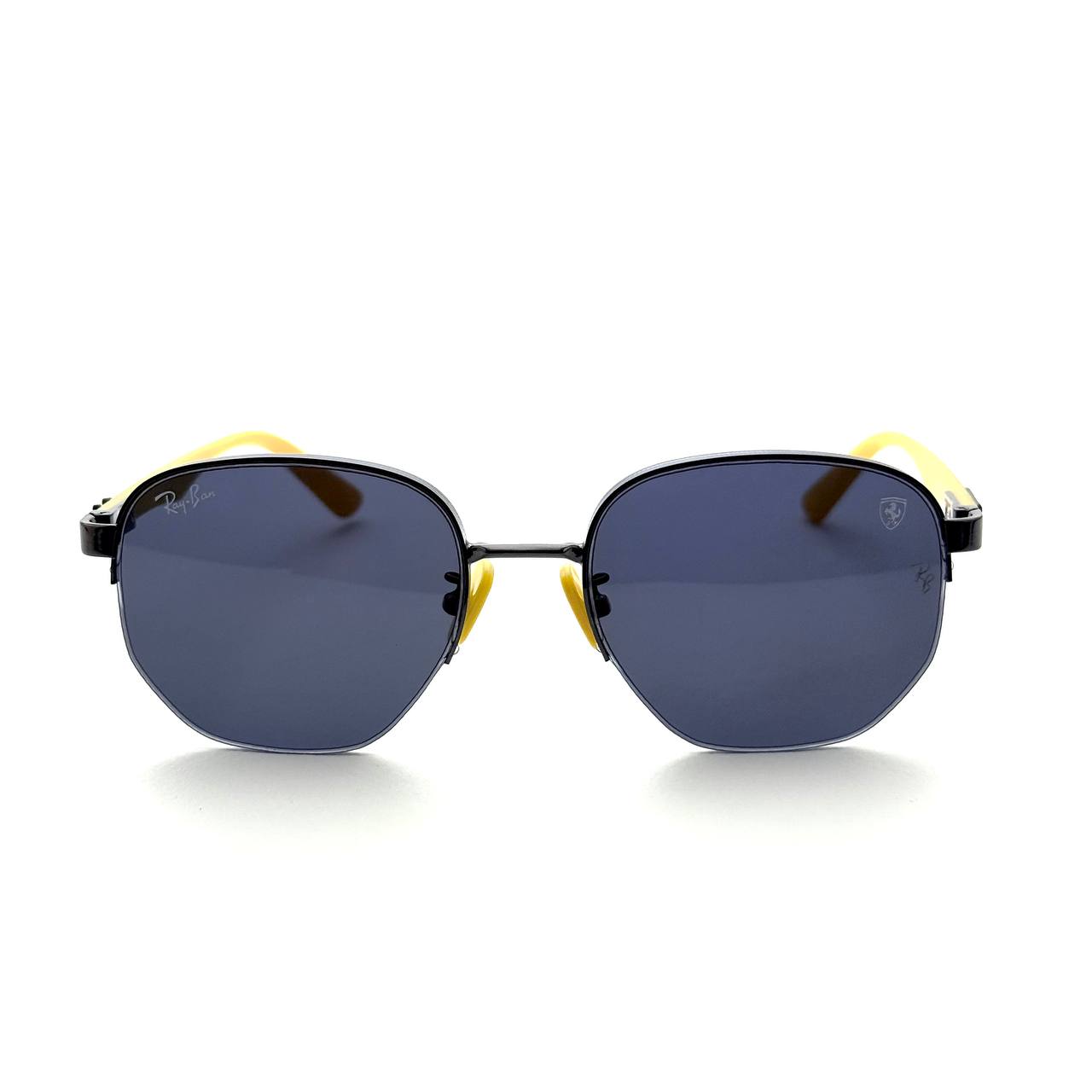 Ray-Ban Ferrari RB3675M – Black Frame / Dark Blue Lenses with Yellow Temples