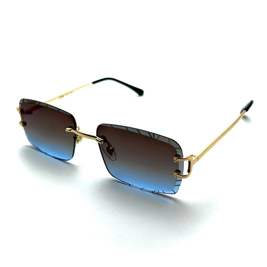 Cartier CT0425S Rimless – Gold Blue Gradient