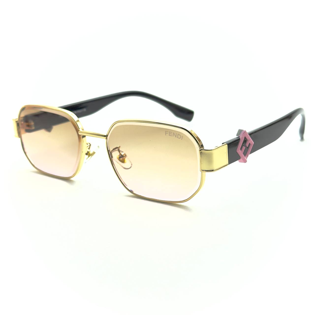 Fendi - Gold & Black Sunglasses with Pink Accent