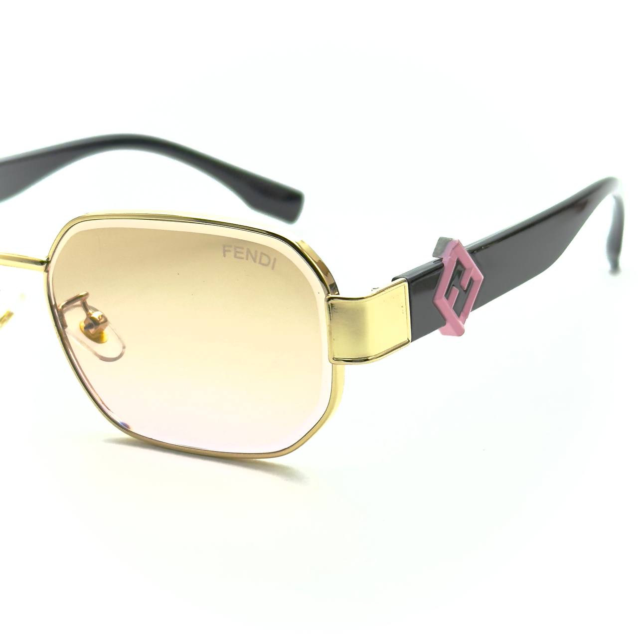 Fendi - Gold & Black Sunglasses with Pink Accent