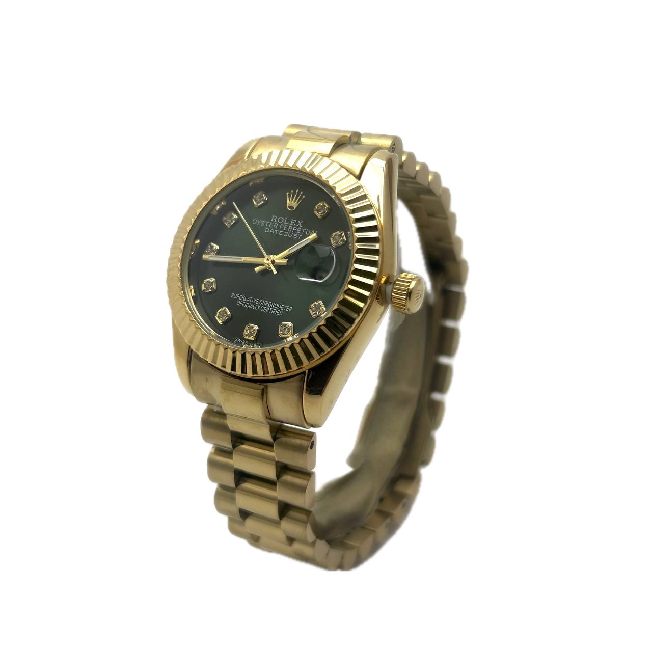 Rolex Oyster Perpetual Datejust 28mm – Gold Tone / Green Diamond Dial (For Her)
