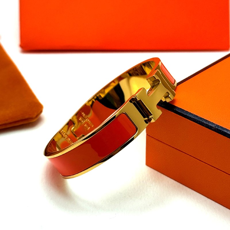 Hermès Clic H — Gold Orange