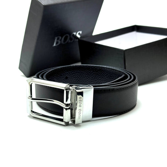 Hugo Boss Buckle Belt — Silver Black