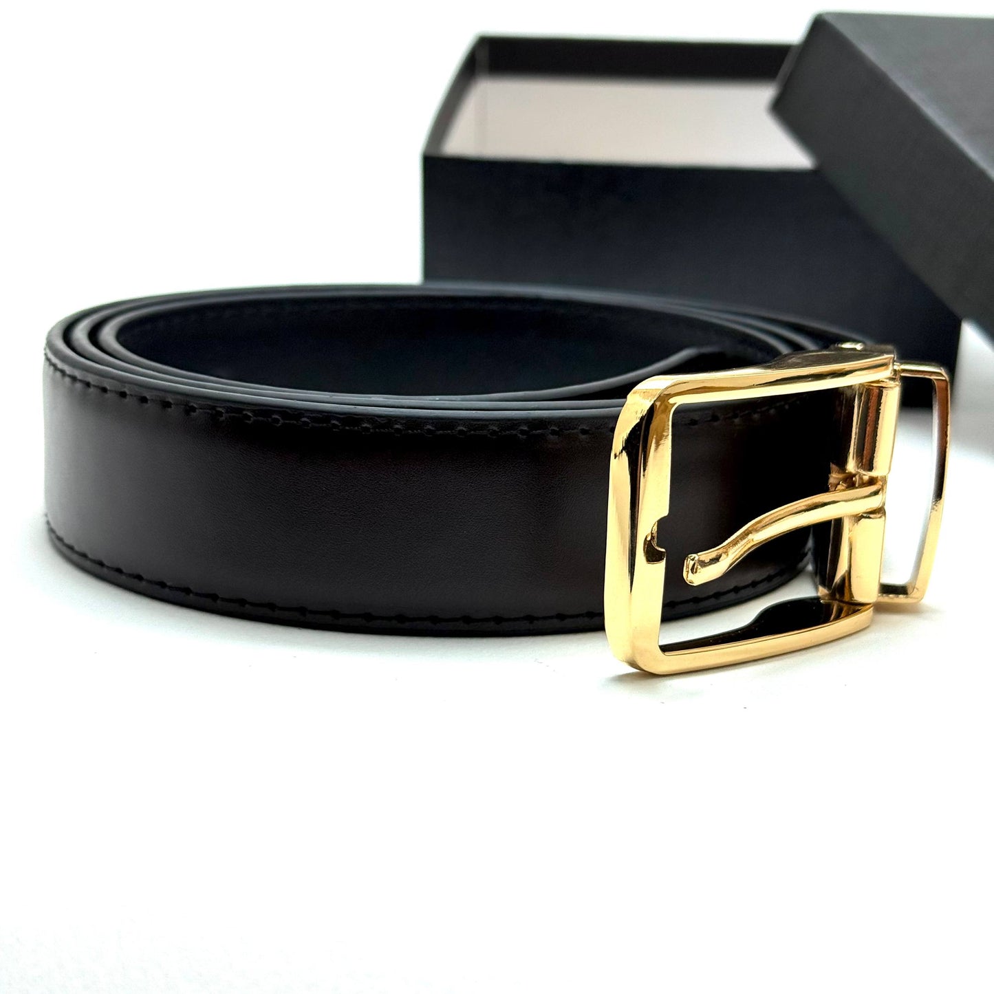 Hugo Boss Buckle Belt — Gold Black