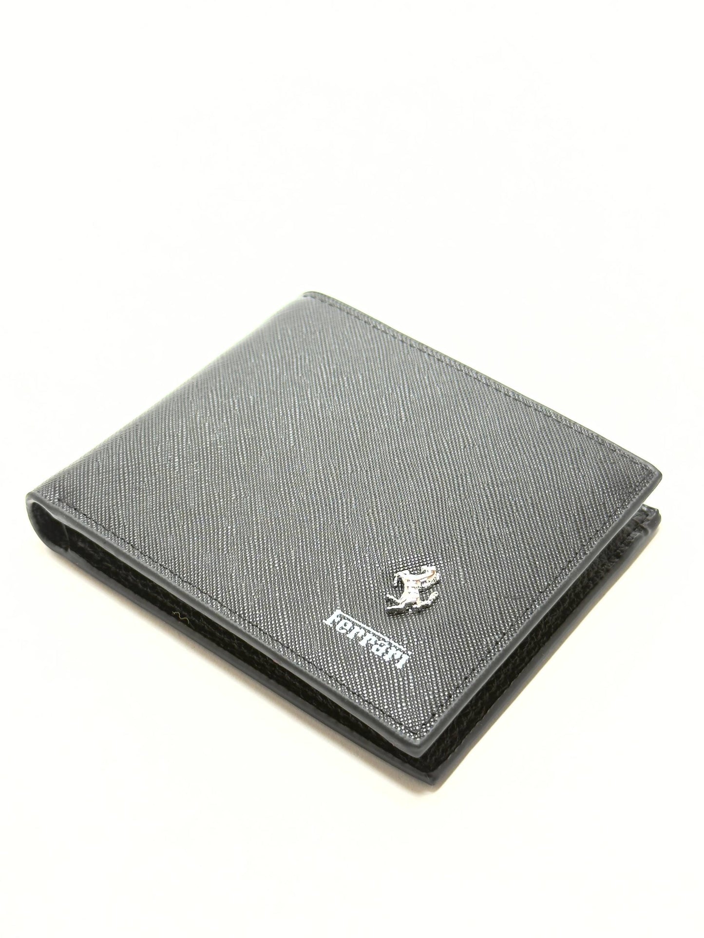 Ferrari Black Leather Wallet – Horse Edition