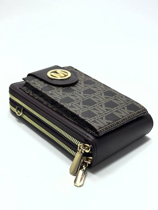Zip Wallet – Black Diamond Design