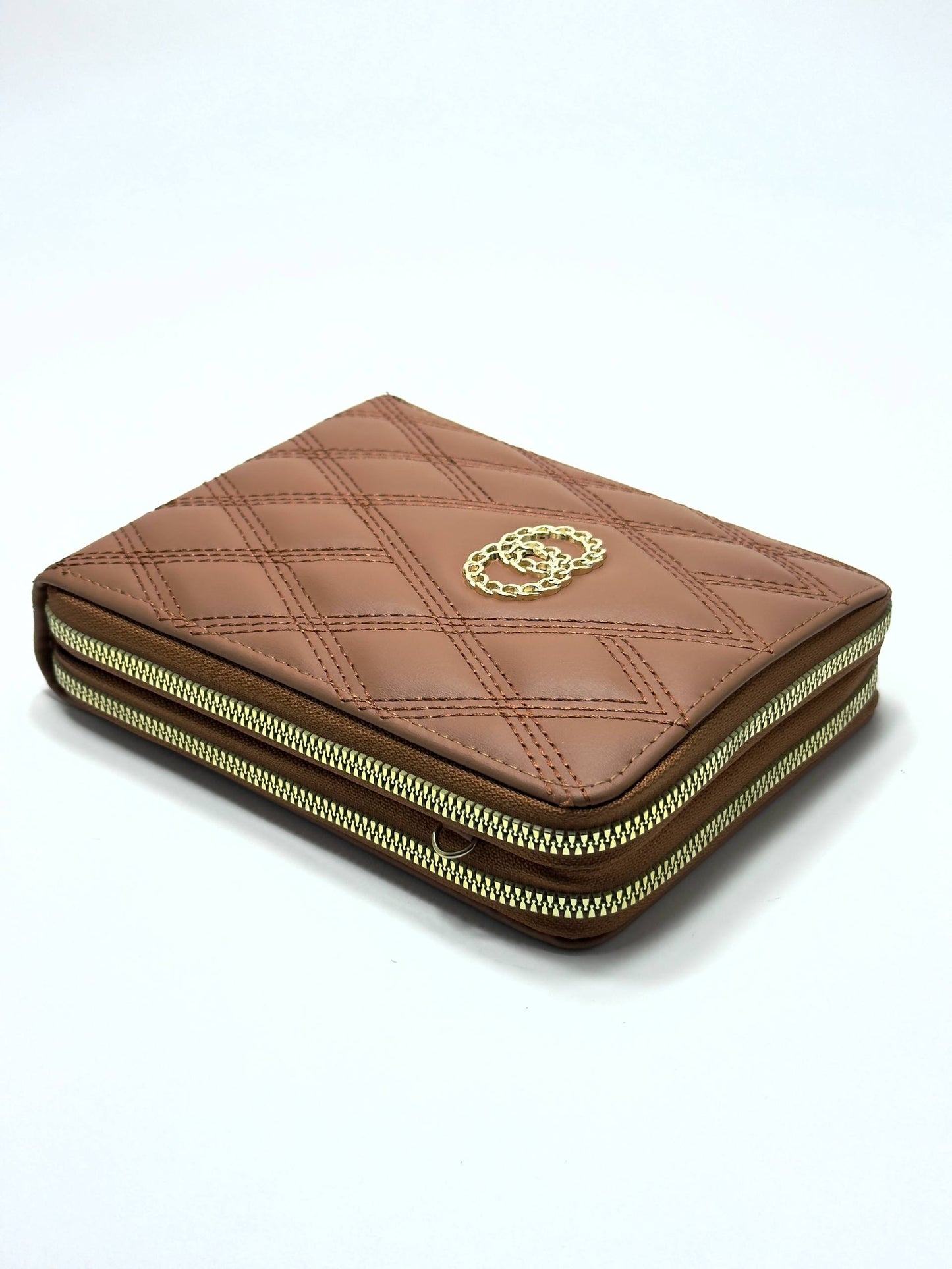 Monaco Quilted Brown Wallet – Double Zip Edition
