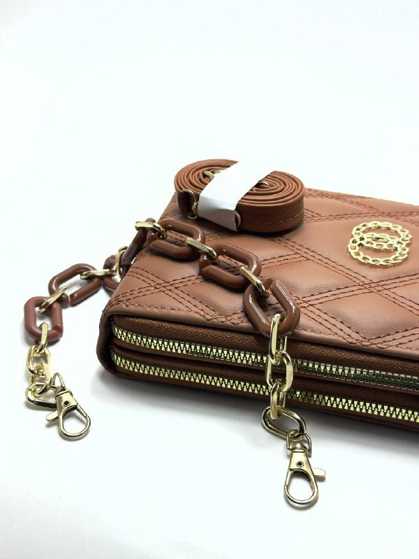 Monaco Quilted Brown Wallet – Double Zip Edition