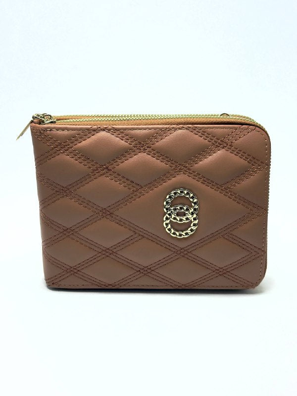 Monaco Quilted Brown Wallet – Double Zip Edition