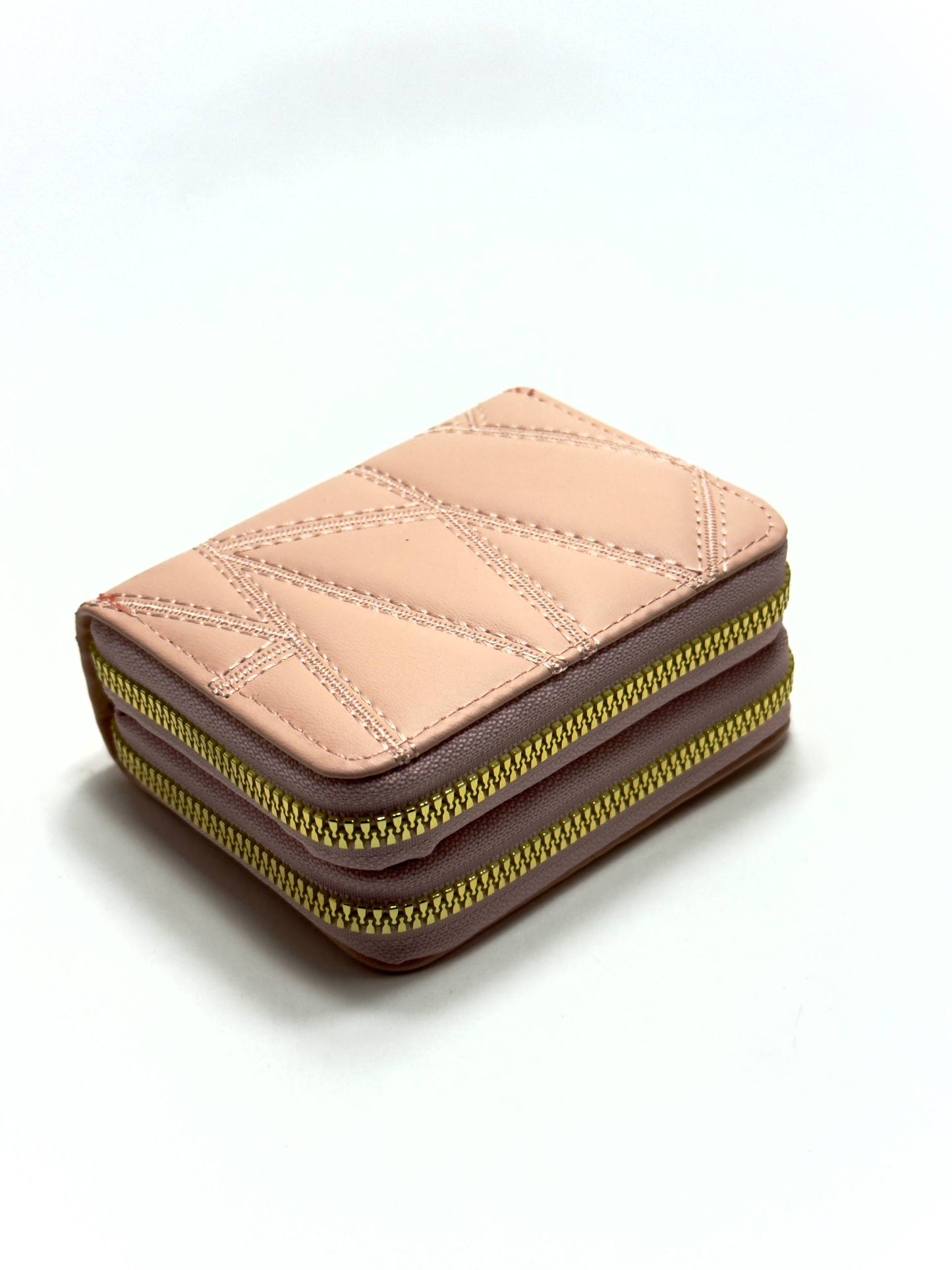 Double Zip Mini Wallet - Blush Pink