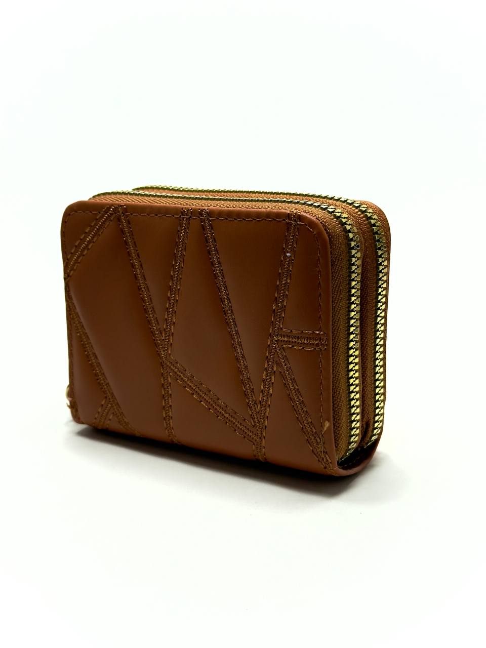 Double Zip Mini Wallet - Brown