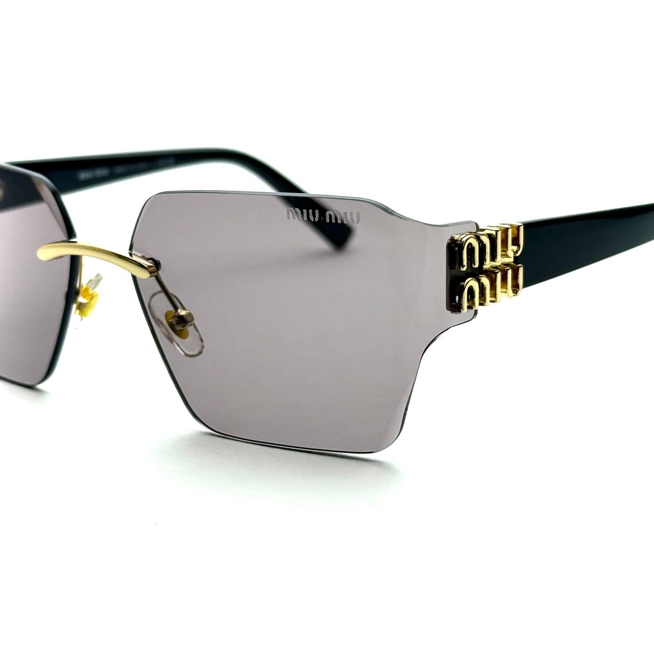 Miu Miu MU 04RS Rimless Oversized Sunglasses – Gradient Grey