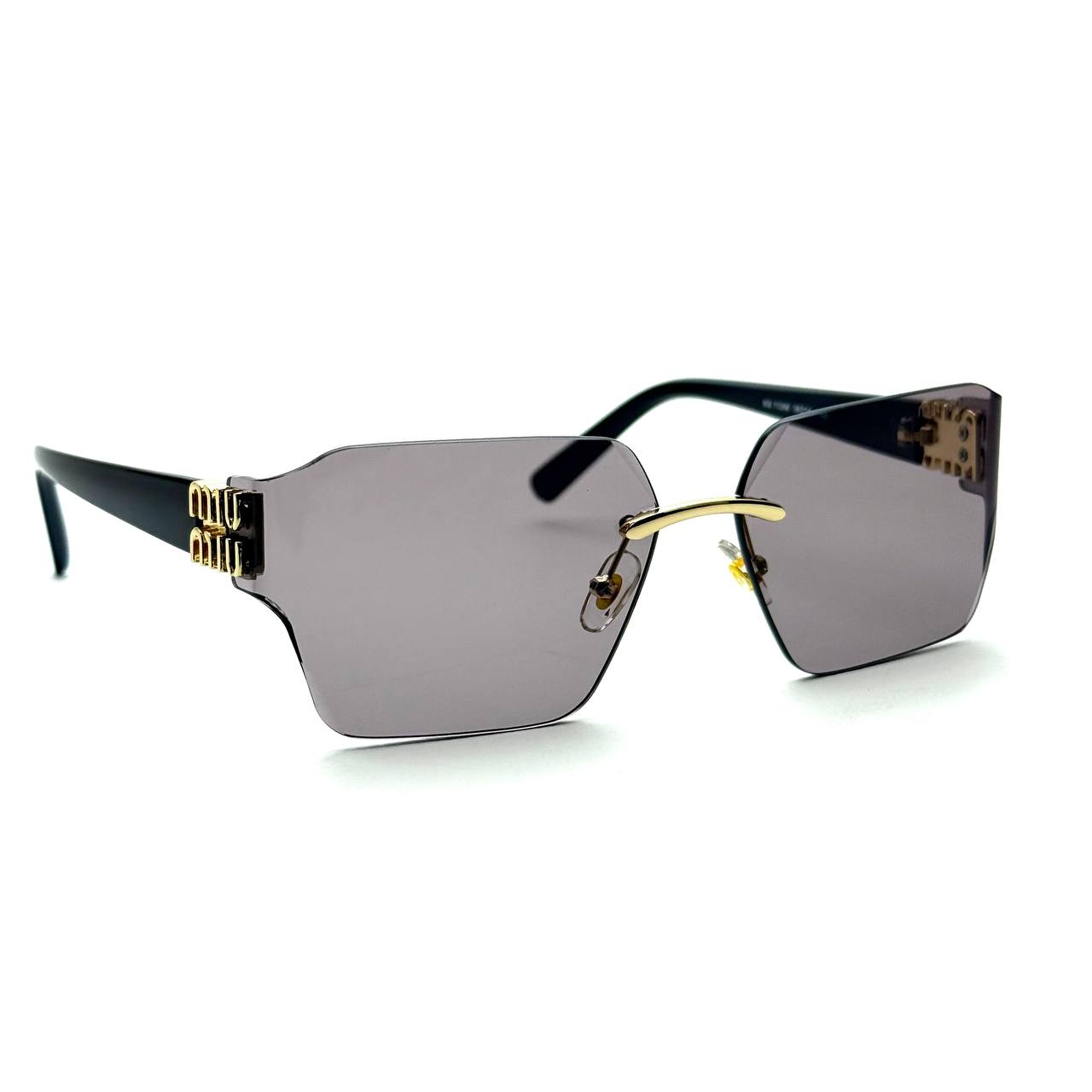 Miu Miu MU 04RS Rimless Oversized Sunglasses – Gradient Grey