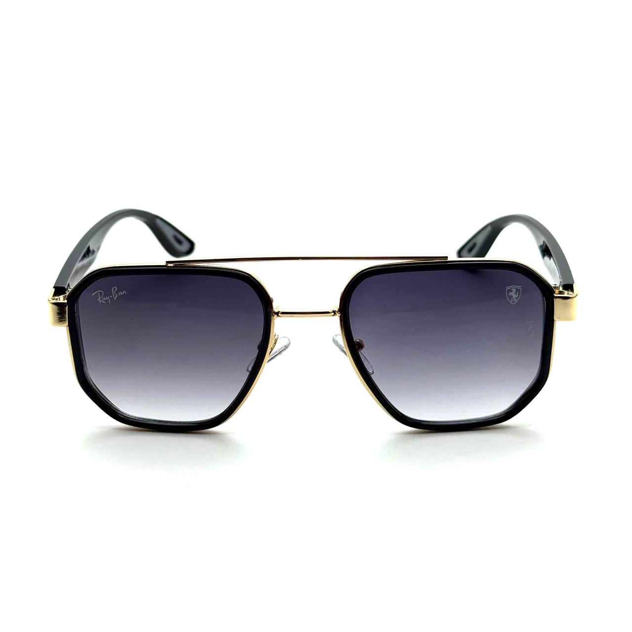 Ray-Ban Ferrari RB3675M Sunglasses – Black & Gold Frame / Blue Gradient Lens