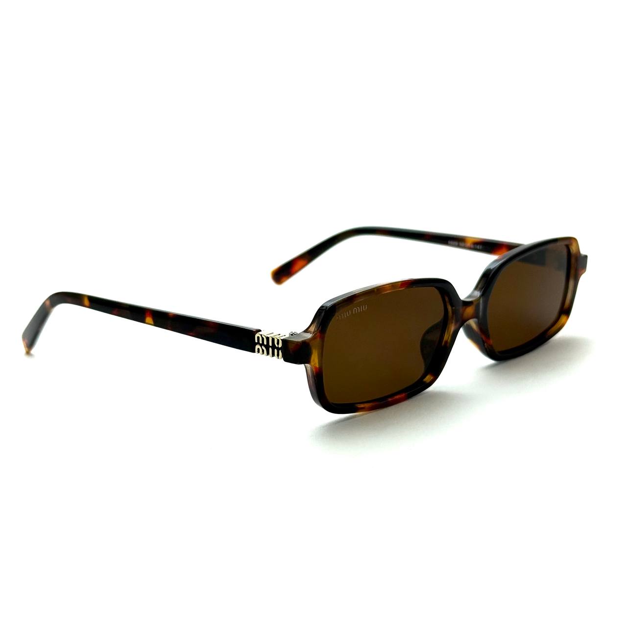 Miu Miu Rectangular Regard – Tortoise Frame / Brown Lenses