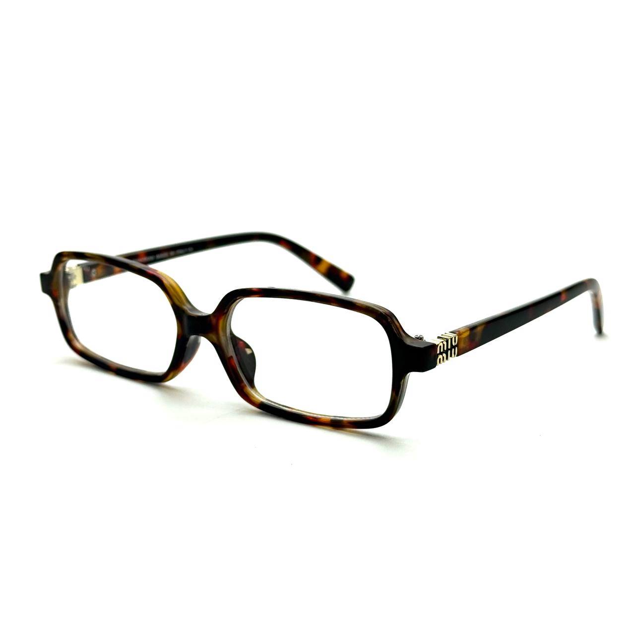 Miu Miu Rectangular Regard – Tortoise Frame / Clear Lenses