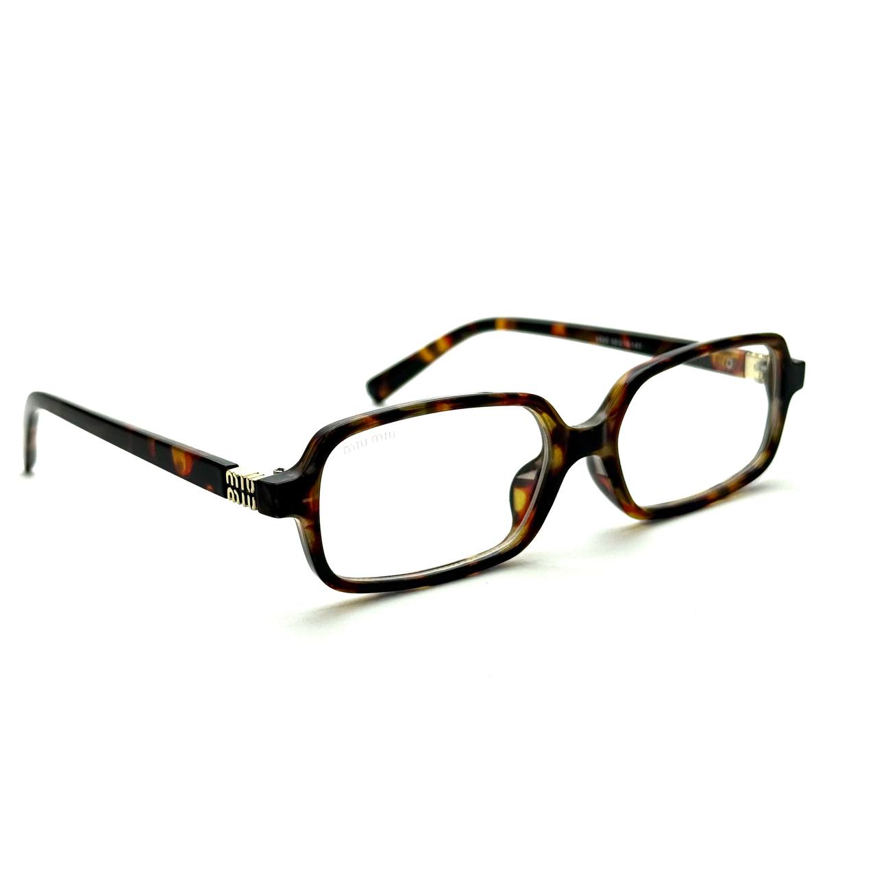 Miu Miu Rectangular Regard – Tortoise Frame / Clear Lenses