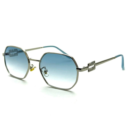 Miu Miu MU 56QS – Silver Frame / Light Blue Gradient