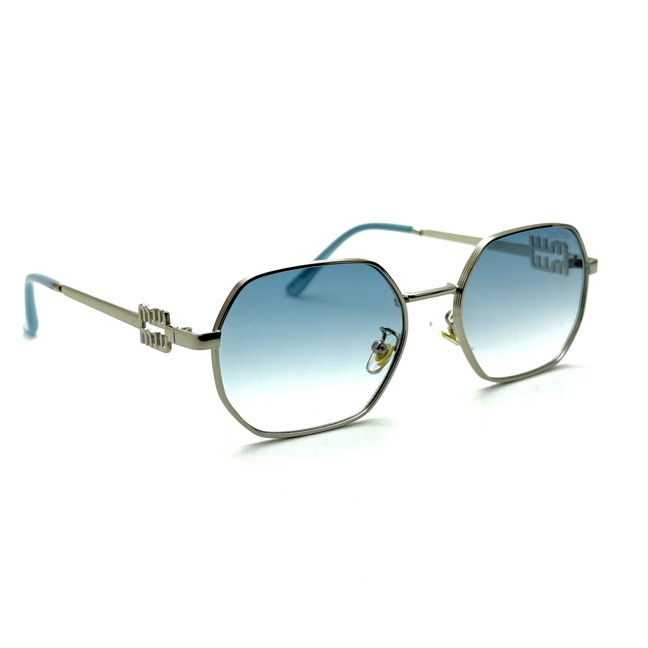 Miu Miu MU 56QS – Silver Frame / Light Blue Gradient